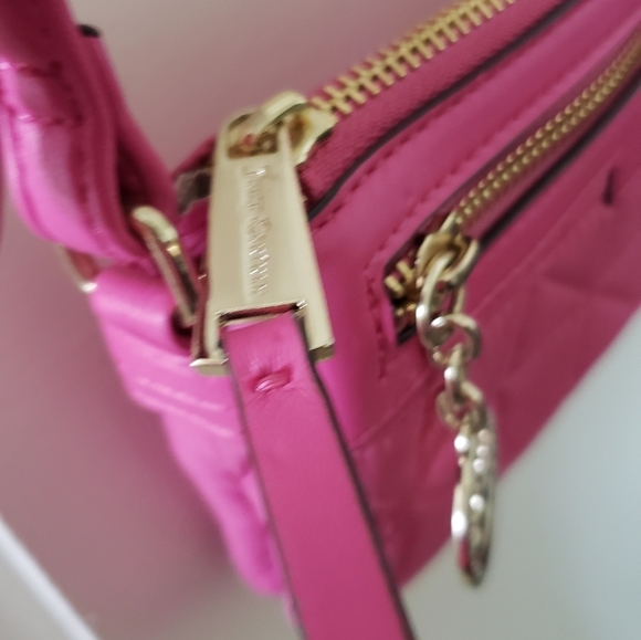 Juicy Couture Crown Quilted Flamingo Pink Clutch Shoulder Crossbody Bag - NWOT - Picture 7 of 11